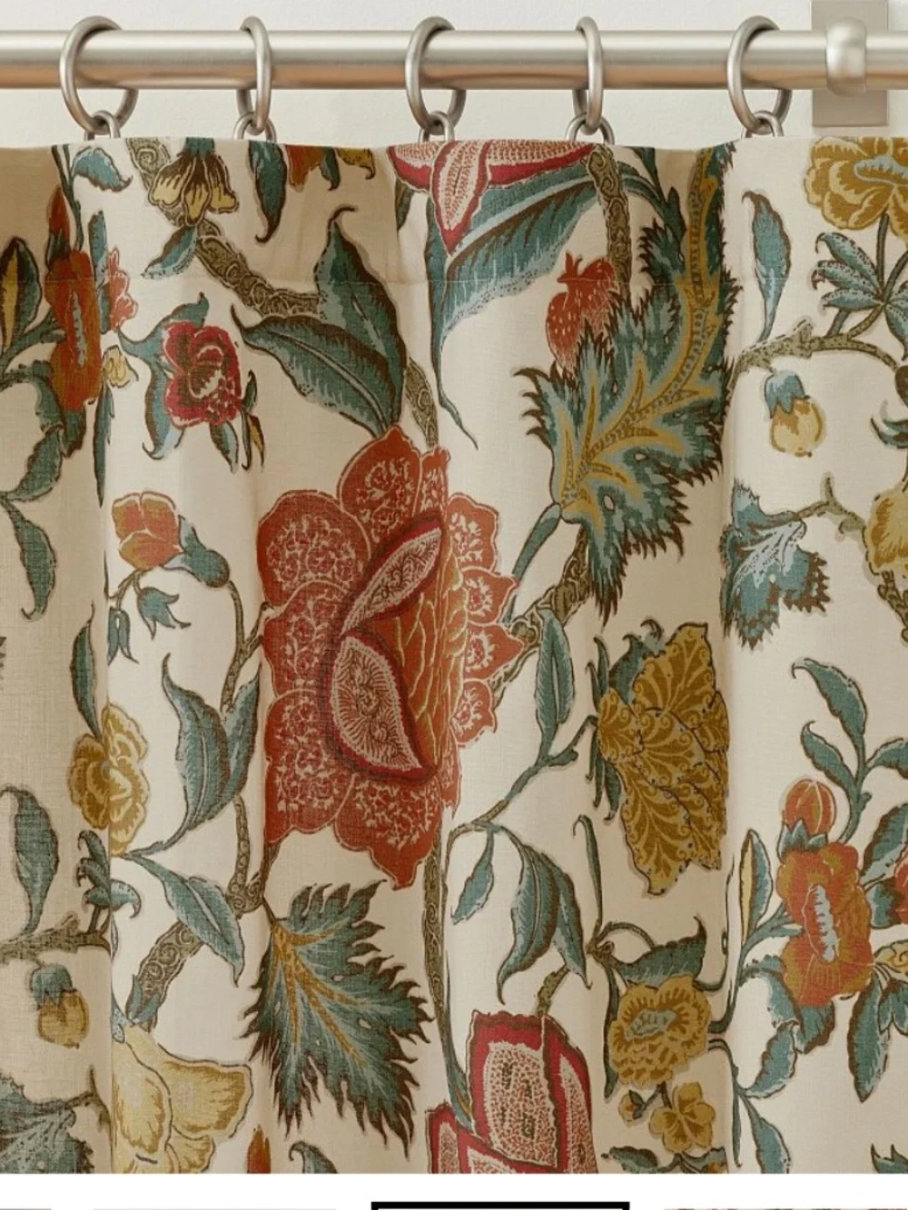 Pottery Barn Cynthia Palampore Linen Cotton Set of 2 Printed Curtains 50x84”